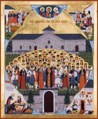 Иконата на светите баташки новомъченици, изработена от американски зограф