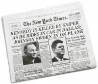Първа страница на „Ню Йорк таймс” от 23 ноември 1963 г. – ден след убийството на Кенеди