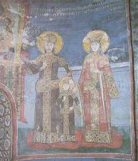 Сръбското царско семейство – Стефан Душан, царица Елена и синът им Стефан Урош V