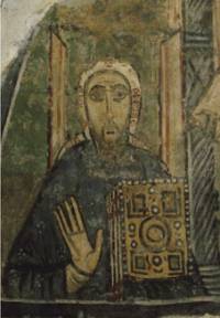 Св. Кирил. Стенопис от базиликата „Св. Климент“ в Рим от IX в