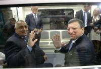 31 август 2012 г. „Това е голям ден за България“ – потупа по рамото премиера председателят на ЕК Барозу, просълзен от жеста да кръстим една от спирките по втория лъч на софийското метро „Европейски съюз“                             Снимка БГНЕС