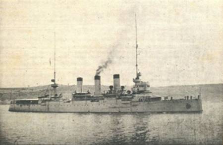 Акостирането на крайцера „Хамидие” във Варна