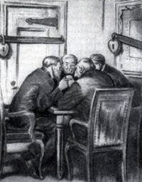 „Публичните преговори” в Париж. Карикатура в американското списание „Лайф” през 1920 г. 