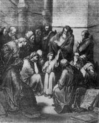 Първата проповед 12-годишният Исус изненадва свещениците в храма в Йерусалим. Тогава те узнават, че е син на Мария и има 4 братя и 2 сестри 