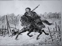Мицкевич на лов край Бургас. Рисунка от офицера Пьотр Суходолски от казак алая на Садък паша