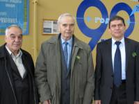 За юбилея рамо до рамо застанаха тримата последни директори на аерогарата – Любомир Анастасов, Христо Христов и Петър Петров (от ляво надясно)