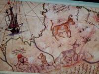 Детайл от картата с изображенията на антилопата и песоглавеца