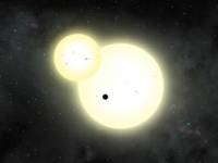 Кадър от презентацията на НАСА за откритата планета с две слънца 