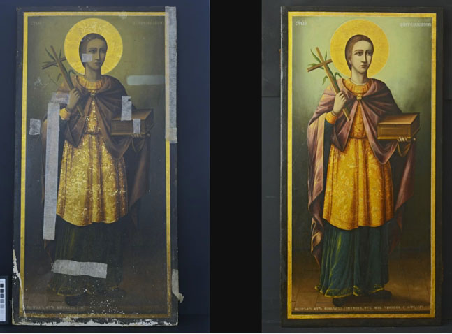 В Бургас възстановиха старинна икона на свети Панталеймон