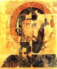 Мозаечна икона на св. Теодор, открита в златната църква на Велики Преслав
