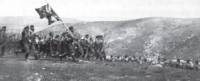 Бойци на Първи пехотен Софийски полк атакуват Черната могила край Чаталджа през март 1913 г.