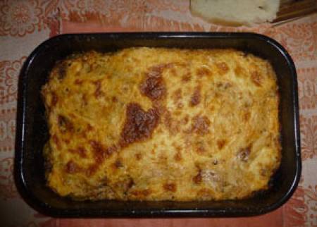 Мусака с ориз, зеленчуци и гъби